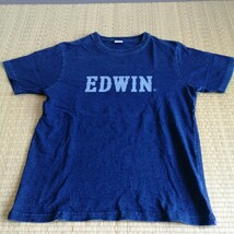 エドウィン　インディゴTシャツ　綿100%　サイズS　色落ちTシャツ　EDWIN_画像1