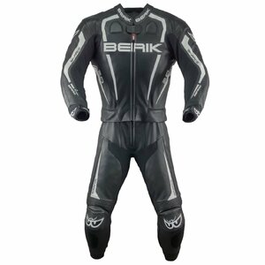  new separate two piece BERIK Berik cow leather racing suit BLACK 58 size sample last one beautiful goods 