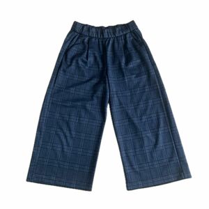 GAP ワイドパンツ　クロップド丈　チェック　ストレッチ　中古美品 グレー チェック柄 ボトムス パンツ