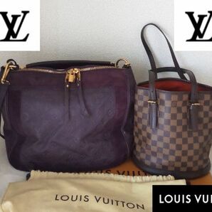 ☆極美品☆２点セット☆【LOUIS VUITTON】★モノグラムアンプラント オダシューズMM 　ボルドー　&　★N42240 ダミエ マレ　ポーチ無し