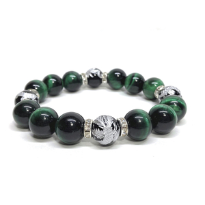  four god . silver carving onyx × green Tiger I 12mm Power Stone bracele natural stone blue dragon white ....... rise better fortune luck with money amulet S