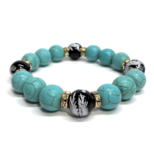  four god . silver carving onyx × turquoise 12mm Power Stone bracele blue dragon white ....... rise amulet luck with money health . four god . four god corresponding G2