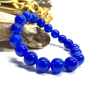  blue .. Power Stone bracele 12mm natural stone breath ( simple ) beads breath men's * lady's man woman .. better fortune ..0