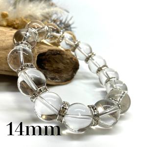  Power Stone bracele crystal 14mm natural stone breath ( silver ) better fortune .. beads breath men's man present 