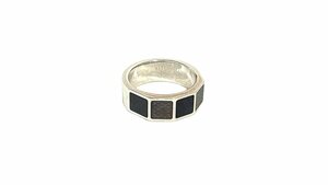 1 jpy * rare * Louis Vuitton * Burke Damier 5 men's ring *SV925 silver *L size approximately 22 number *LV Logo square four angle band 