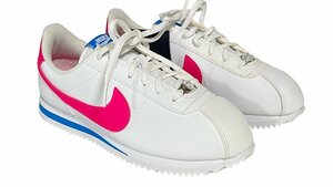 未使用●ナイキ●コルテッツ●レースアップスニーカー●904764-107●23.5cm ホワイト×ピンク×ライトブルー NIKE キッズ 白 レディース