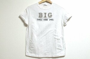 1円●極美品●ブルネロクチネリ●半袖Tシャツ トップス●コットン 綿 オフホワイト 白 ビーズ BIG カジュアル