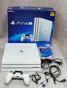 PS4 PlayStation4 プレステ4 Pro 本体 CUH-7200B B02 1TB グレシャーホワイト クイックスタートガイド 箱付 34-142