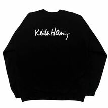 Keith Haring キース へリング ロゴ スウェット シャツ トレーナー 長袖 トップス ブラック 黒 L オフィシャル ユニセックス Sweatshirt_画像5