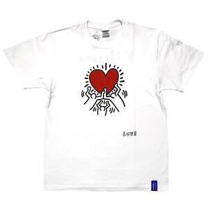 Keith Haring キース へリング LOVE HAART S/S TEE Tシャツ 半袖 トップス ホワイト M ユニセックス オフィシャル T-shirt