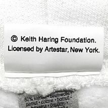 Keith Haring キース へリング ロゴ スウェット シャツ パーカー フーディ 長袖 トップス ホワイト 白 L オフィシャル Sweatshirt Hooded_画像5