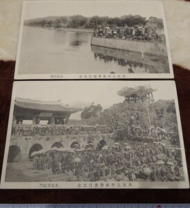 Art hand Auction rarebookkyoto h439 戦前朝鮮 修学旅行記念 水原西湖 華虹門 絵葉書 1915年 京城○女 写真が歴史である, 絵画, 日本画, 花鳥, 鳥獣