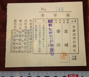 Art hand Auction rarebookkyoto o326 कोरिया ग्योंगसेओंग कार टिकट चुन्चेओन 1933 यी शाही परिवार यी राजवंश, चित्रकारी, जापानी चित्रकला, फूल और पक्षी, वन्यजीव