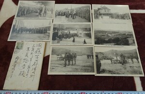 rarebookkyoto h271　戦前朝鮮軍　龍山歩兵第79連隊入隊式　絵葉書　八枚　実用封筒付き　1927年　写真が歴史である
