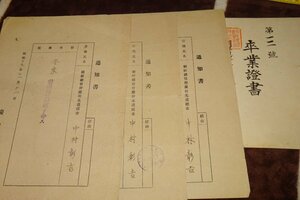 rarebookkyoto I288　戦前李朝朝鮮　慶尚北道巡査通知書三枚・警察官講習卒業証書　1942年　写真が歴史である