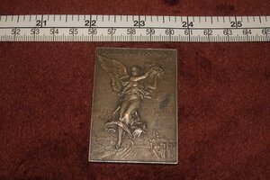 Art hand Auction Rarebookkyoto g110, памятная медаль французского производства, Олимпийская медаль 56 г, около 1900 г. Использованные фотографии являются историей., произведение искусства, Рисование, Портреты