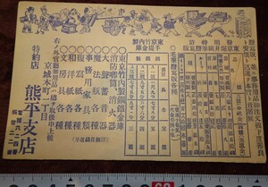 rarebookkyoto o332　朝鮮　京城　熊平支店　公告　　絵葉書　1920　年　李王家　李朝