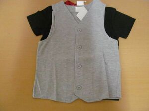 (57451)しまむら　キッズ　男の子　2点セット　ベスト　半袖Tシャツ　グレー・ブラック　120㎝　タグ付き　未使用