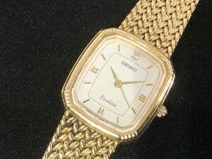 SEIKO Seiko Exceline Exceline 7321-6600 кварц белый циферблат Gold цвет женские наручные часы рабочее состояние подтверждено текущее состояние товар AE040000