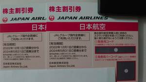 JAL 日本航空　株主割引券　2枚セット　株主優待券　