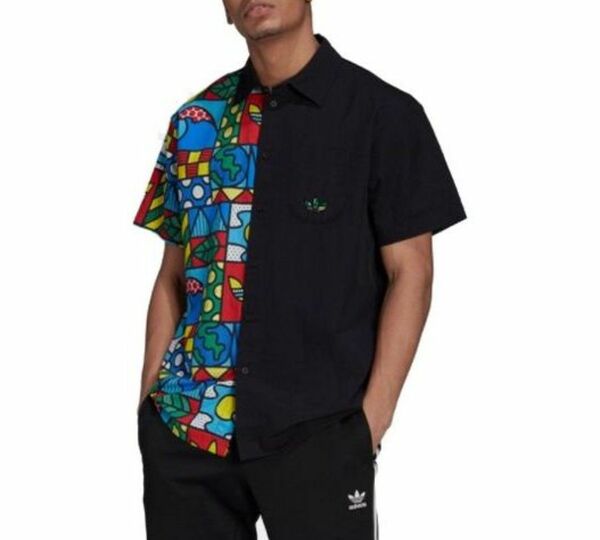 adidas アディダス Artist Shirt Printing Button Short Sleeveアーティスト シャツ