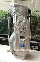 新入荷★マルボンゴルフ　malbon golf キャディバッグ　スタンドバッグ※写真転載禁止※ダブルカバーキャディバッグ　シルバーグレー_画像3