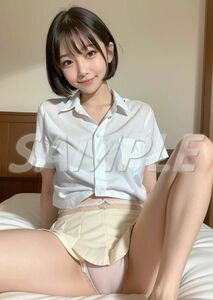 183 【1点もの】AI美女イラスト 高画質 ポスター グラビア A4光沢厚手写真用紙　匿名配送 かわいい 美人 美少女 美女 セクシー