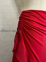 ★送料無料★【MERRY】 豪華 社交ダンス スカート 4764 赤 タンゴ ワルツ スタンダード 衣装 パーティ ステージ 衣装 フリル_画像4