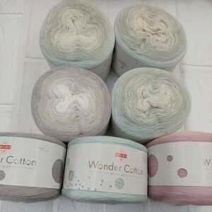 100 jpy ~yu The waya knitting wool handicrafts raw materials knitting * wonder cotton color number 1*2*9*7 sphere 