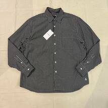 24SS 新品 SOPHNET. ソフネット REGULAR COLLAR SHIRT ポプリンシャツ BLACK STRIPED_画像1