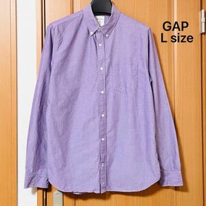 GAP キャップ オックスフォードシャツ ボタンダウン パープル L size