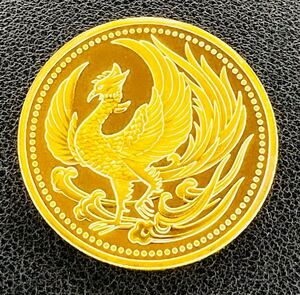  Japan old coin phoenix .. .. heaven .. under . immediately rank memory memory medal 10 ten thousand jpy gold coin large gold coin capsule with a self-starter one sheets /P21