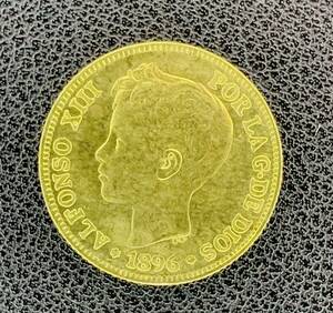 金貨　古銭　スペイン　 スペイン王アルフォンソ13世　 100ペセタ金貨　 1896年 