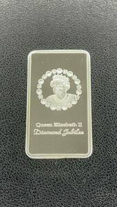 外国古銭　エリザベス女王　シルバーインゴット大型銀貨　カプセル付き