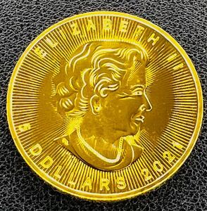 古銭　金貨　イギリス　2021年　エリザベス二世女王　カナダ　メイプルデザイン　楓　記念メタル　ケース付き　硬貨 /P27