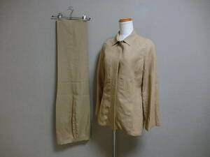  прекрасный товар Италия производства Max Mara Max Mara linen брюки выставить бежевый 36 дополнение tops 