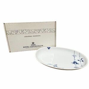 ●【ROYAL COPENHAGEN/ロイヤルコペンハーゲン】ブルーパルメッテ 623 オーバルプレート 食器 横:約23cm 縦:約14cm 未使用品 箱付き★22991