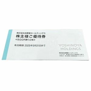 ●【YOSHINOYA HOLDINGS/吉野家ホールディングス】株主様ご優待券 500円券×10枚 有効期限 2025年5月31日まで★23250