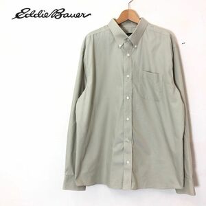 G317-F-N◆ Eddie Bauer エディーバウアー 長袖ボタンダウンシャツ トップス ◆ sizeXL コットン100 カーキ 古着 メンズ 春 アウトドア