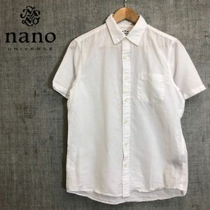 G309-F-N◆ NANO UNIVERSE ナノユニバース FLANDERS LINEN 半袖シャツ ◆ sizeM コットン リネン ホワイト 古着 メンズ 春夏