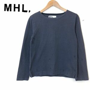 G262-F◆ MHL マーガレットハウエル 長袖Tシャツ カットソー トップス ◆ size2 コットン100 ブラック 古着 メンズ 春