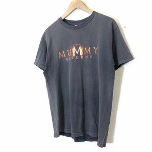 G261-F◆ old ◆ 00s ◆ THE MUMMY RETURNS ハムナプトラ2 半袖Tシャツ カットソー ロゴプリント ◆ sizeM コットン100 ブラック 古着の画像5