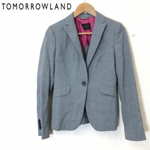 G237-F◆ TOMORROWLAND collection トゥモローランドコレクション テーラードジャケット シングル 背抜き ◆ 38 ウール 古着 レディース