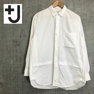 G164-F-N◆ UNIQ+J ユニクロプラスジェイ ジルサンダー スーピマコットンオーバーサイズシャツ ◆ sizeM 綿 ホワイト 古着 メンズ