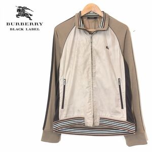 A2719-F-S◆ BURBERRY BLACK LABEL バーバリーブラックレーベル トラックジャケット ジップアップブルゾン ◆ size2 ポリ 古着 メンズ