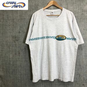A2684-F-N◆ 80s~90s ◆ old ◆ crazy shirt クレイジーシャツ 半袖Tシャツ カットソー ロゴプリント USA製 ◆ L コットン グレー 古着