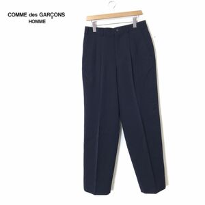 G279-N◆80s◆ old COMME des GARCONS HOMME コムデギャルソン オム スラックス 2タック ワイド アーカイブ ◆sizeL ネイビー ウール