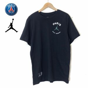 G274-D◆美品◆ AIR JORDAN PSG ジョーダン パリサンジェルマン NIKE 半袖Tシャツ カットソー ◆ sizeL ブラック 黒 コットン100