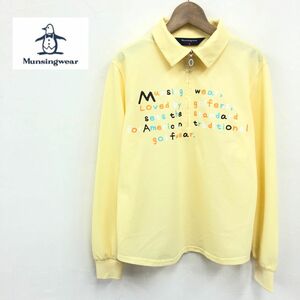 G106-J◆日本製 munsingwear マンシングウェア ハーフジップポロシャツ◆イエロー レディース サイズM グランドスラム ゴルフウェア