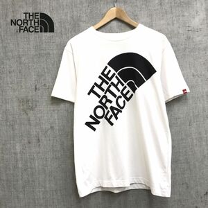 G693-N◆ THE NORTH FACE ノースフェイス 半袖Tシャツ カットソー ロゴ プリント ◆ sizeL ホワイト 白 ポリエステル コットン